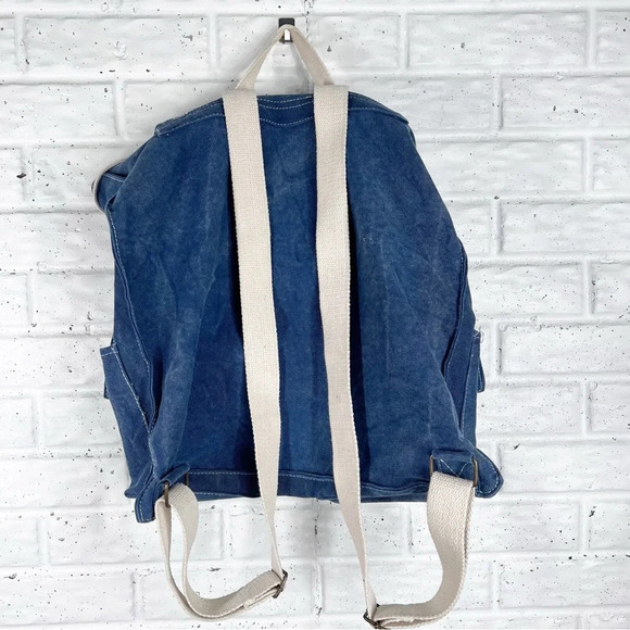 CARGOIT Blue & Ivory Canvas Backpack - Picture 4 of 6